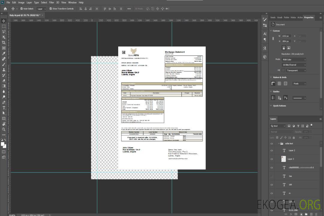 Angola Banco Yetu relevé hypothécaire de la banque scr template